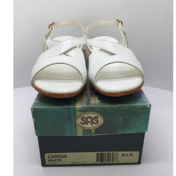 SAS Caress White Strap Wedge Sandal Womens 9.5N Comfort Sandal NIB - Picture 10 of 10